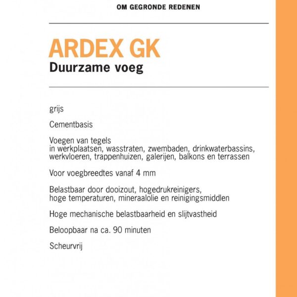ARDEX GK voegmateriaal productinformatie