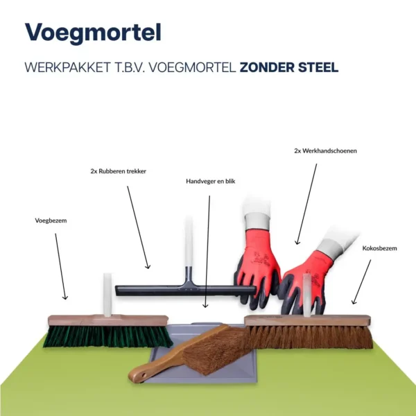ROMFIX werk startpakket voegmortel – gereedschap voor flagstones voegen